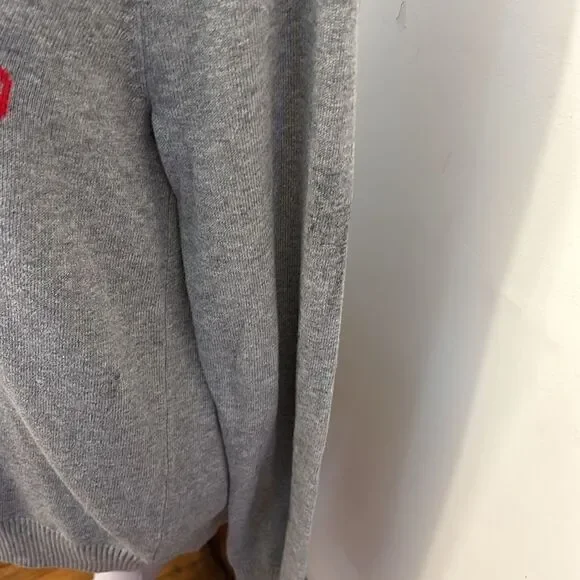 Rebecca Minkoff cotton long sleeve gray “heartbreaker” sweater Size XS EUC - Picture 5 of 10